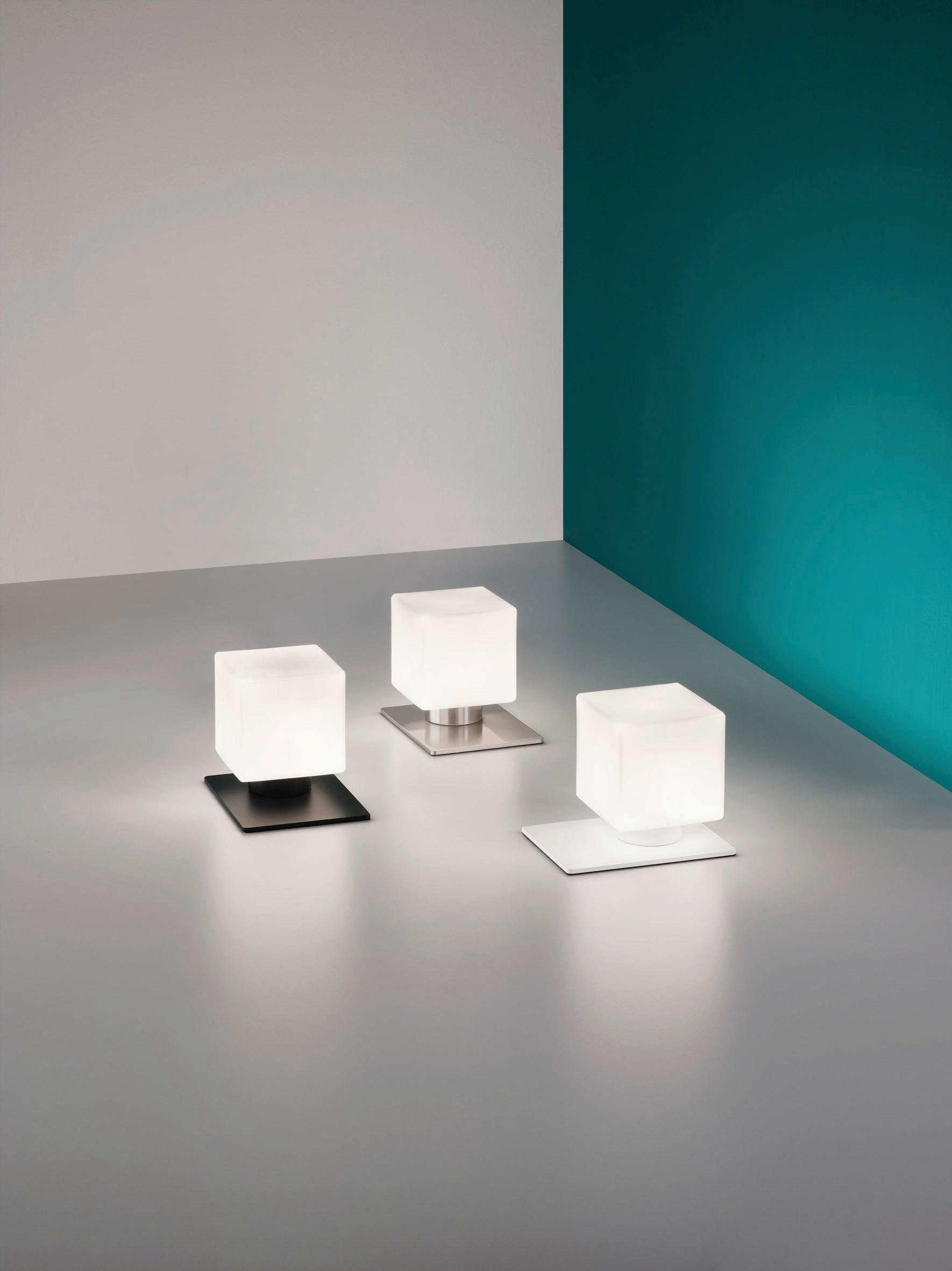 LED-TISCHLEUCHTE Zara 12/16/13 cm   - Weiß, Basics, Glas/Metall (12/16/13cm) - Fabas Luce