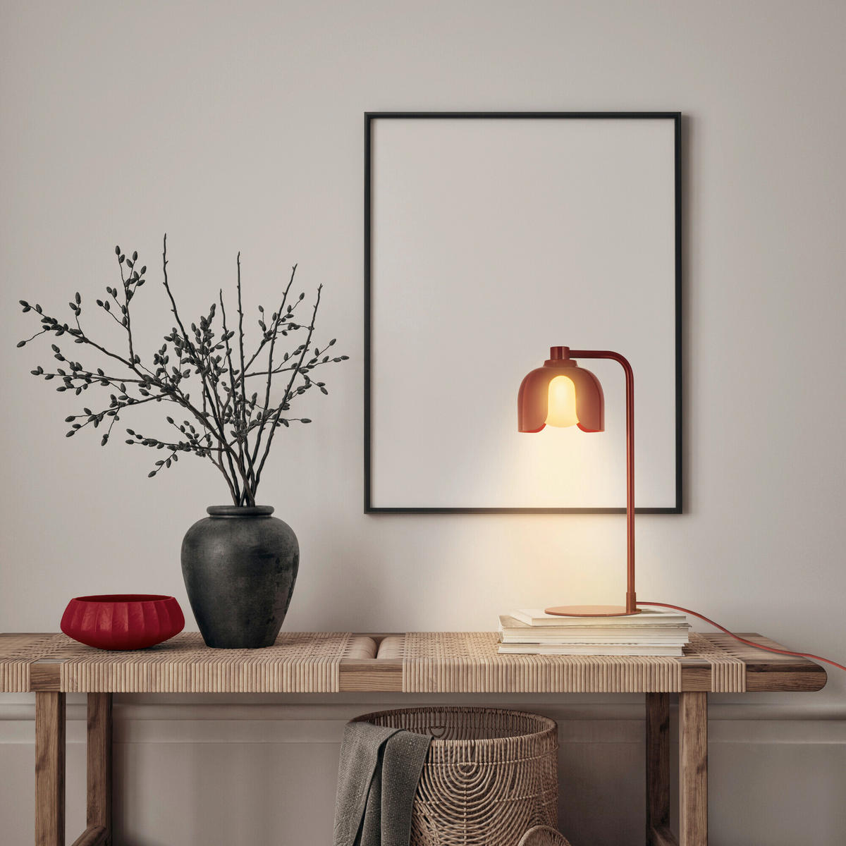 TISCHLEUCHTE 15/20/40 cm   - Rot, Basics, Glas/Metall (15/20/40cm) - Osram