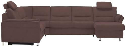 WOHNLANDSCHAFT in Mikrofaser Braun  - Alufarben/Braun, KONVENTIONELL, Textil/Metall (262/335/173cm) - Beldomo System