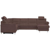 WOHNLANDSCHAFT in Mikrofaser Braun  - Alufarben/Braun, Konventionell, Textil/Metall (262/335/173cm) - Beldomo System