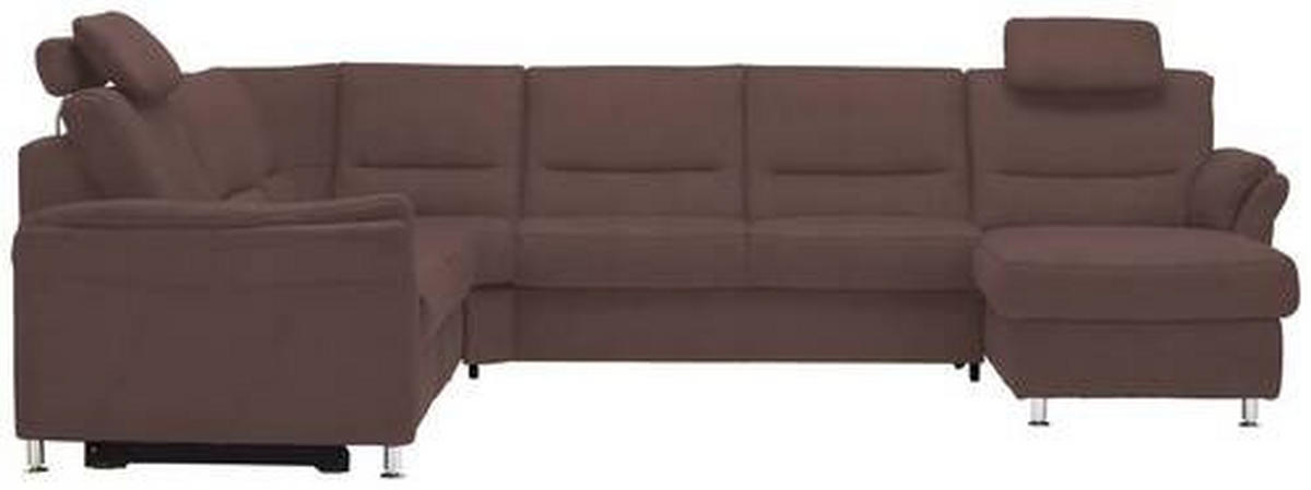 WOHNLANDSCHAFT in Mikrofaser Braun  - Alufarben/Braun, Konventionell, Textil/Metall (262/335/173cm) - Beldomo System