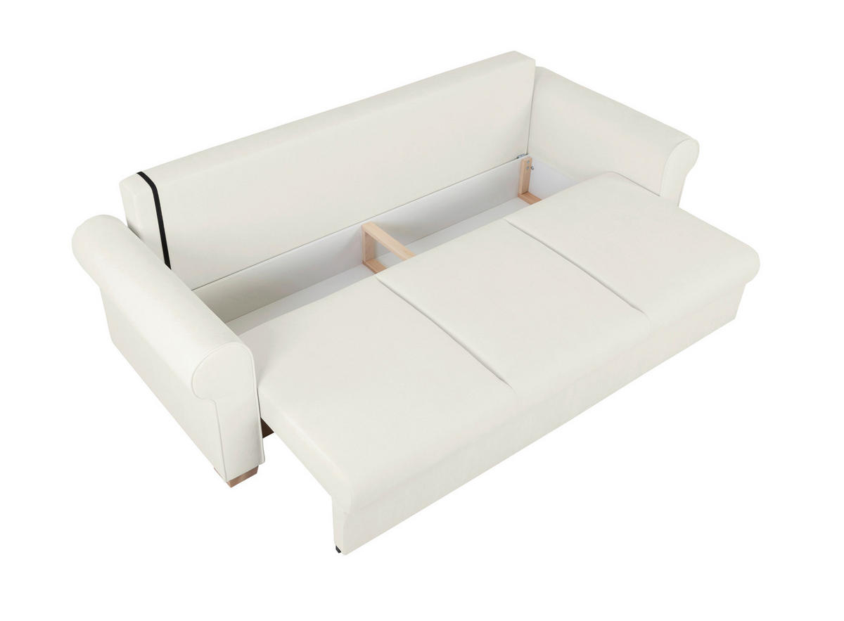 SCHLAFSOFA in Chenille Hellgrau  - Buchefarben/Hellgrau, Design, Holz/Textil (240/94/98cm) - MID.YOU