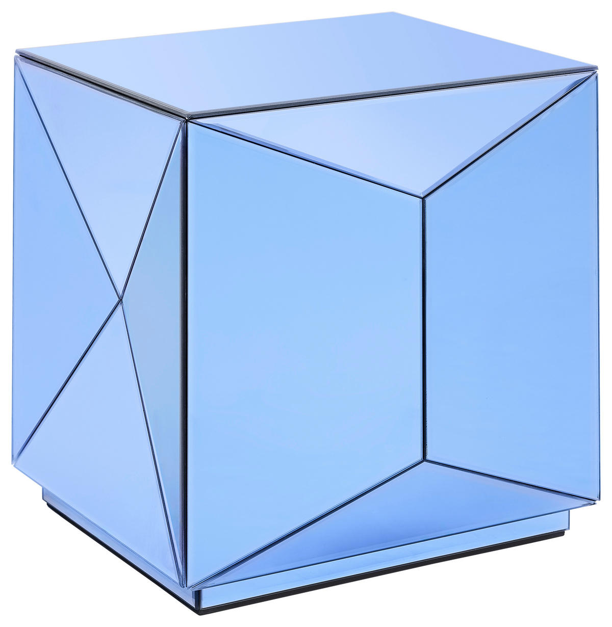 BEISTELLTISCH 40/40/40 cm Blau quadratisch  - Blau, Trend, Glas/Holzwerkstoff (40/40/40cm) - Novel