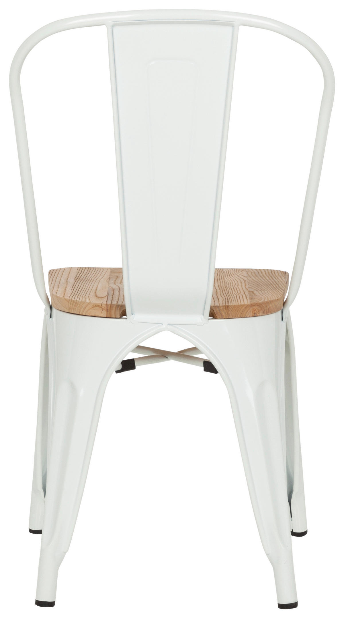 STOL, les, kovina bela, temno rjava  - bela/temno rjava, Basics, kovina/les (44/84/54cm) - MID.YOU