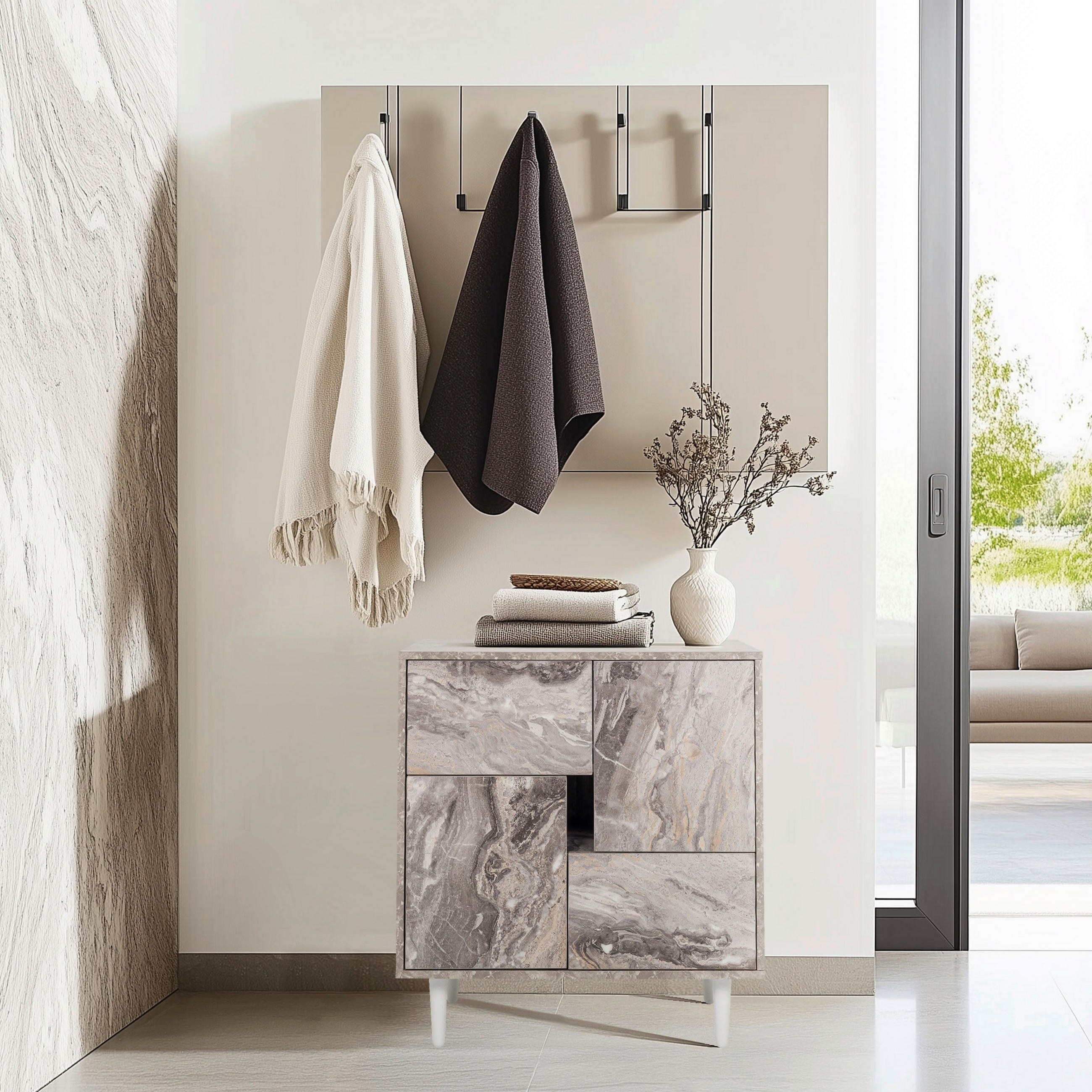 Thumbnail - Mid.you Kommode, Braun, Weiß, Holzwerkstoff, 2 Schublade(n) Schubladen, 72x77x39.5 cm, Wohnzimmer, Kommoden & Sideboards...