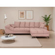 ECKSOFA Rosa Cord Rückenkissen, Armlehnenkissen, Rücken echt  - Schwarz/Rosa, KONVENTIONELL, Textil/Metall (332/231cm) - Carryhome