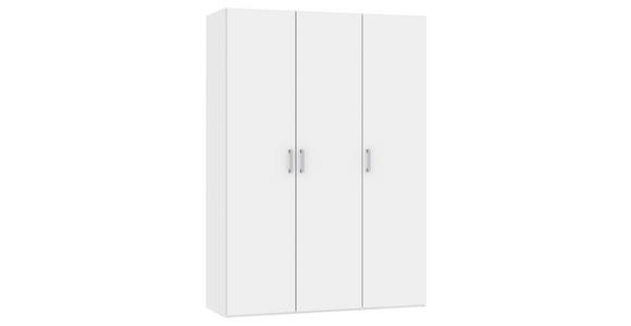 DREHTÜRENSCHRANK in Weiß - Chromfarben/Weiß, Design, Holzwerkstoff (152/215/59cm) - Carryhome
