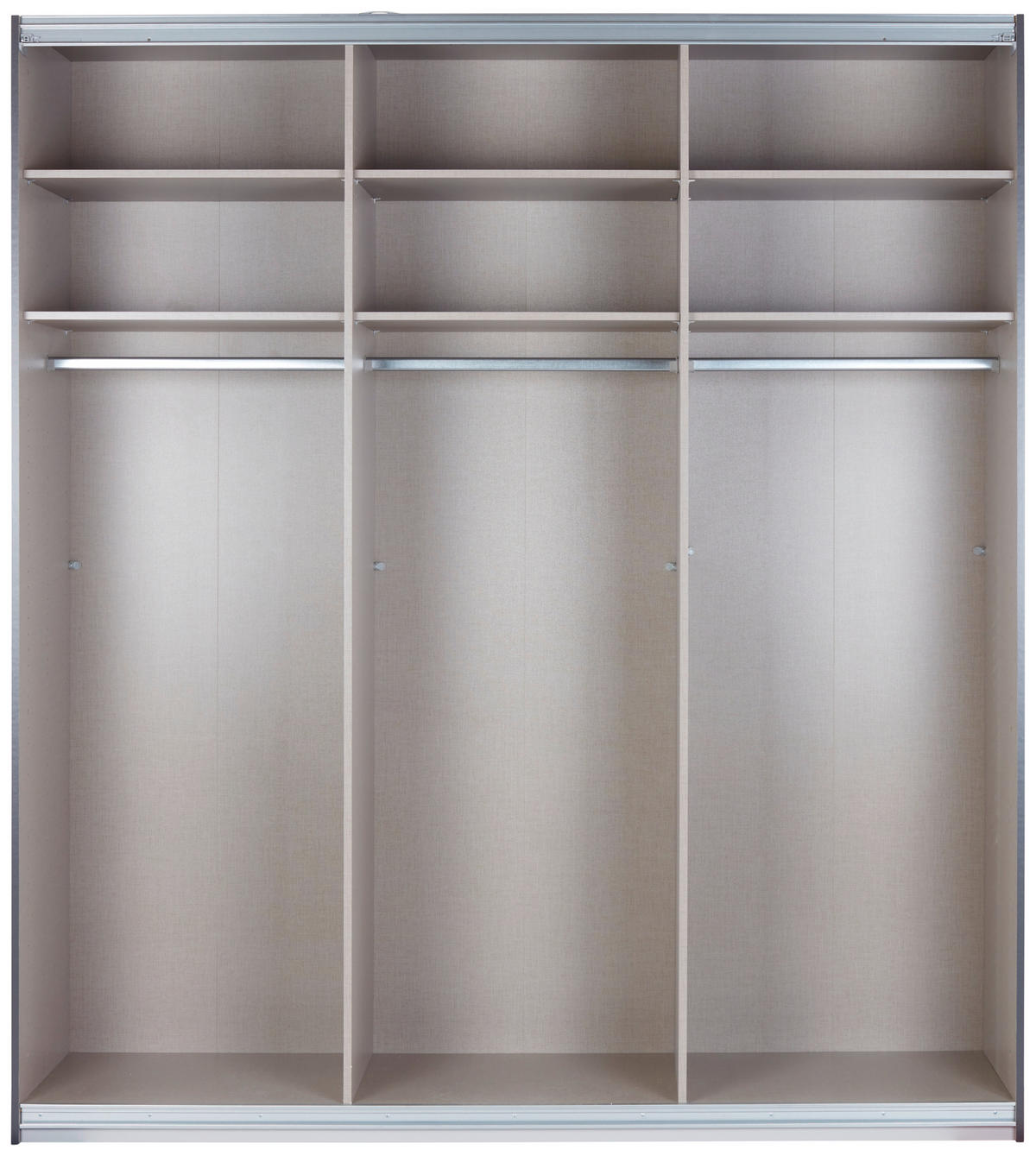 SCHWEBETÜRENSCHRANK 203/229/62 cm 3-türig Grau  - Alufarben/Grau, MODERN, Holzwerkstoff/Metall (203/229/62cm) - Luca Bessoni