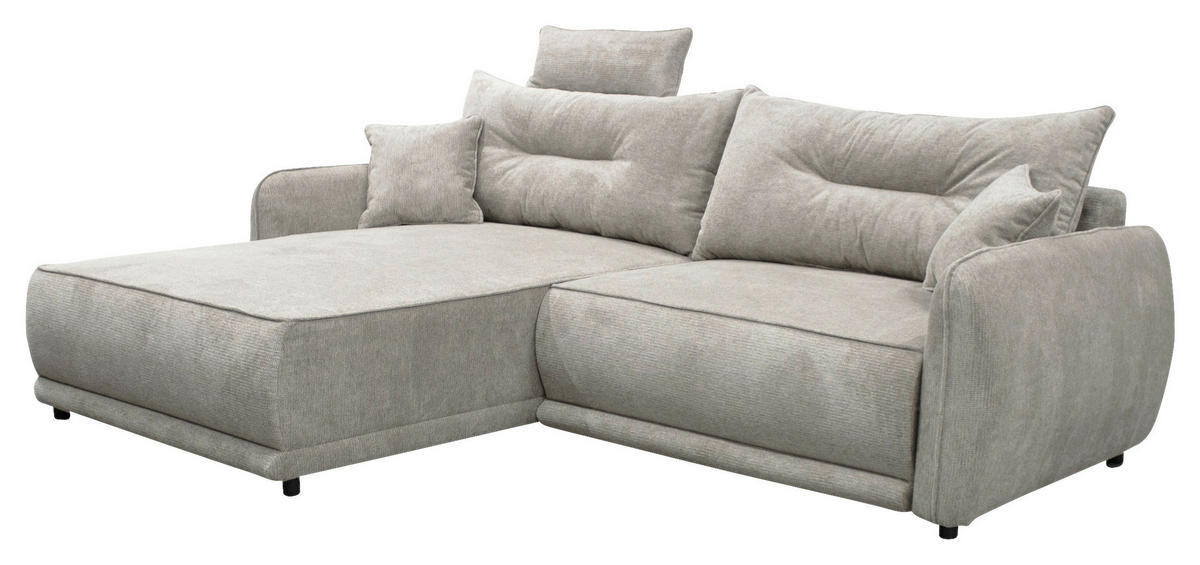 ECKSOFA  FRESH Graubraun Struktur  - Graubraun/Beige, Design, Kunststoff/Textil (195/264cm) - MID.YOU