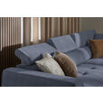 ECKSOFA in Feincord Blaugrau  284/205 cm  - Blaugrau/Schwarz, Design, Kunststoff/Textil (284/205cm) - Xora