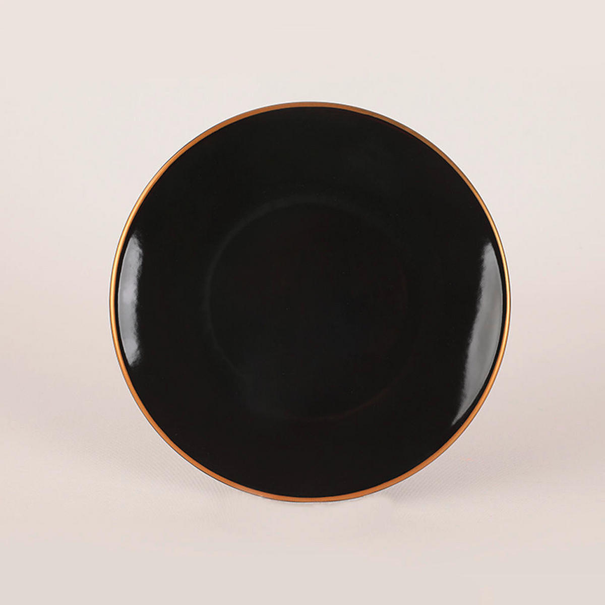 KOMBISERVICE Schwarz, Goldfarben 42-teilig 6 Personen  - Goldfarben/Schwarz, Basics, Keramik (19/19/19cm) - P & B