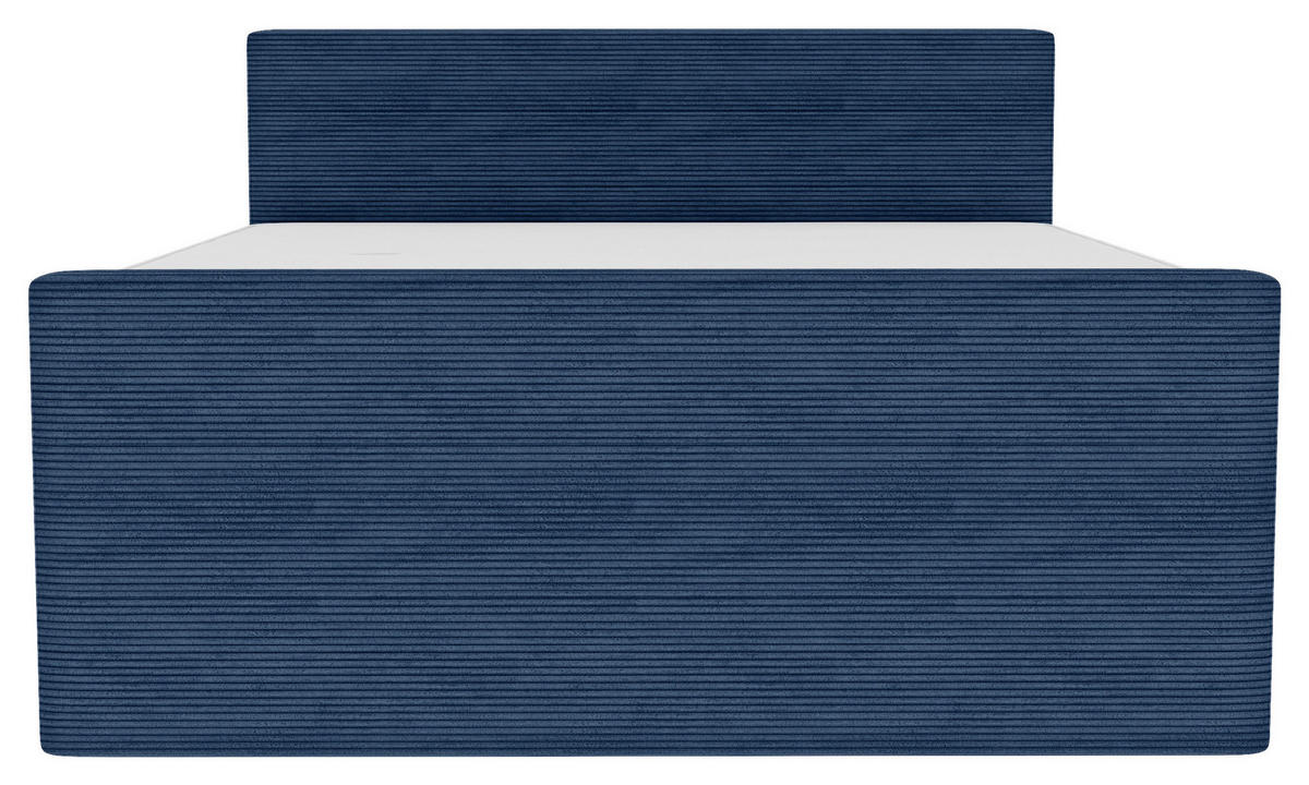 BOXSPRINGBETT 180/200 cm  in Dunkelblau  - Schwarz/Dunkelblau, KONVENTIONELL, Textil/Metall (180/200cm) - Boxxx
