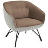 COCKTAILSESSEL in Struktur Echtleder Grau, Hellbraun  - Hellbraun/Anthrazit, Design, Leder/Textil (76/80/73cm) - Joop!