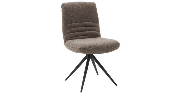STUHL in Stahl Flachgewebe Metall, Textil - Dunkelbraun/Graubraun, Design, Textil/Metall (50/93/69cm) - Dieter Knoll