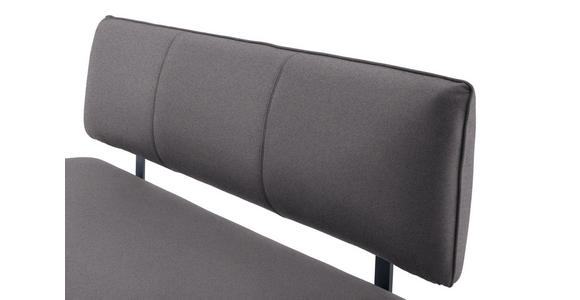SITZBANK 180/86,5/60 cm in Grau, Schwarz - Schwarz/Grau, Design, Textil/Metall (180/86,5/60cm) - Cantus