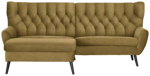ECKSOFA in Flachgewebe Gelb  - Gelb/Schwarz, Design, Holz/Textil (165/237cm) - Stylife
