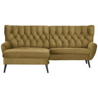 ECKSOFA in Flachgewebe Gelb  165/237 cm  - Gelb/Schwarz, Design, Holz/Textil (165/237cm) - Stylife