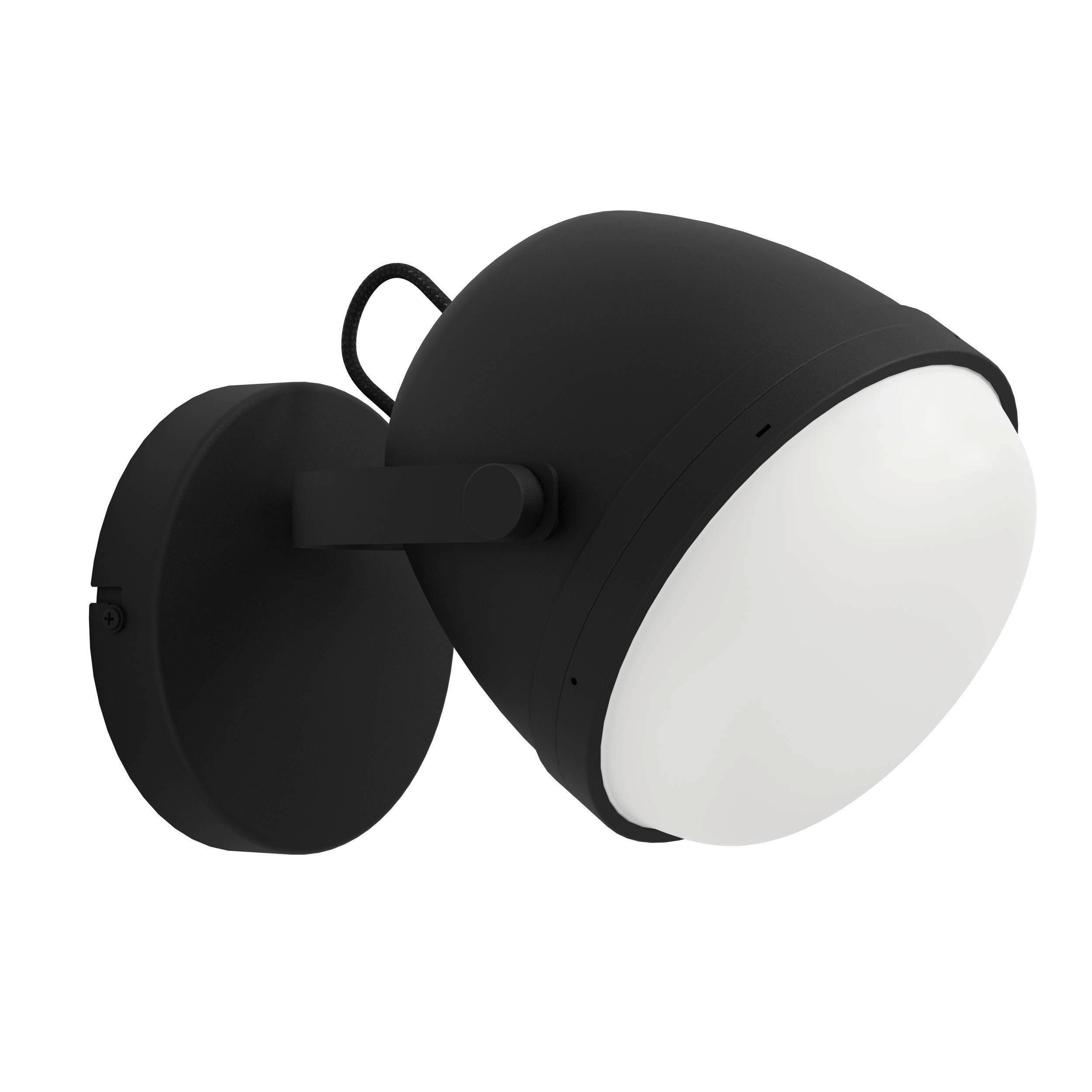 WANDLEUCHTE 18,5/18,5 cm   - Schwarz/Weiß, Design, Glas/Metall (18,5/18,5cm) - Eglo