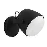 WANDLEUCHTE 18,5/18,5 cm   - Schwarz/Weiß, Design, Glas/Metall (18,5/18,5cm) - Eglo