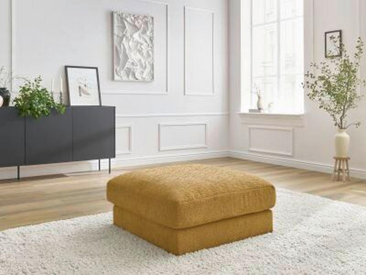 HOCKER LEONARD Struktur Gelb  - Gelb/Schwarz, MODERN, Kunststoff/Textil (86/43/86cm)