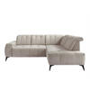 ECKSOFA in Cord Beige  - Beige/Schwarz, Modern, Textil/Metall (261/200cm) - Livetastic