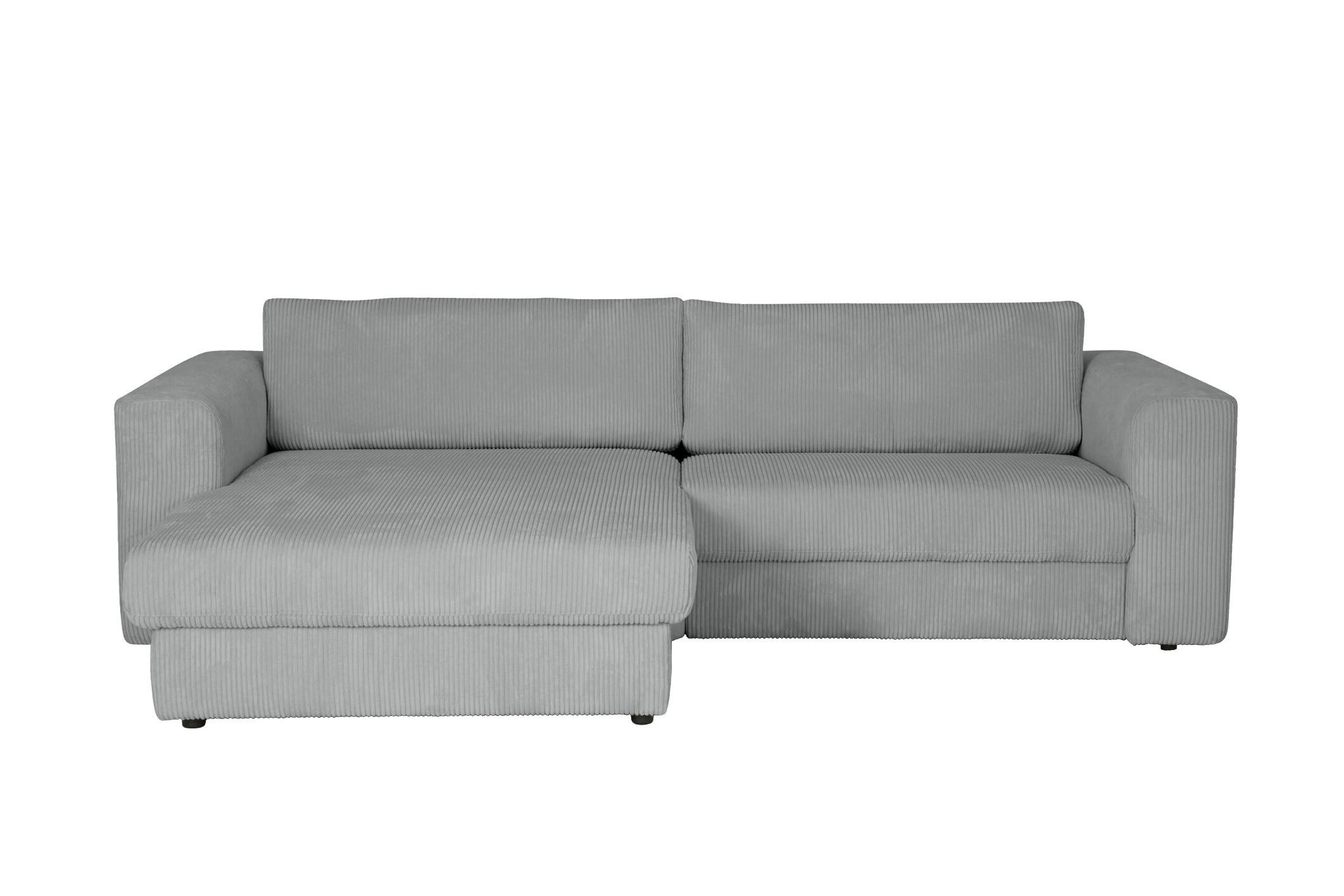 ECKSOFA JOOP Hellgrau, Hellblau Cord Rücken echt  - Hellgrau/Schwarz, KONVENTIONELL, Kunststoff/Textil (192/269cm) - Joop!