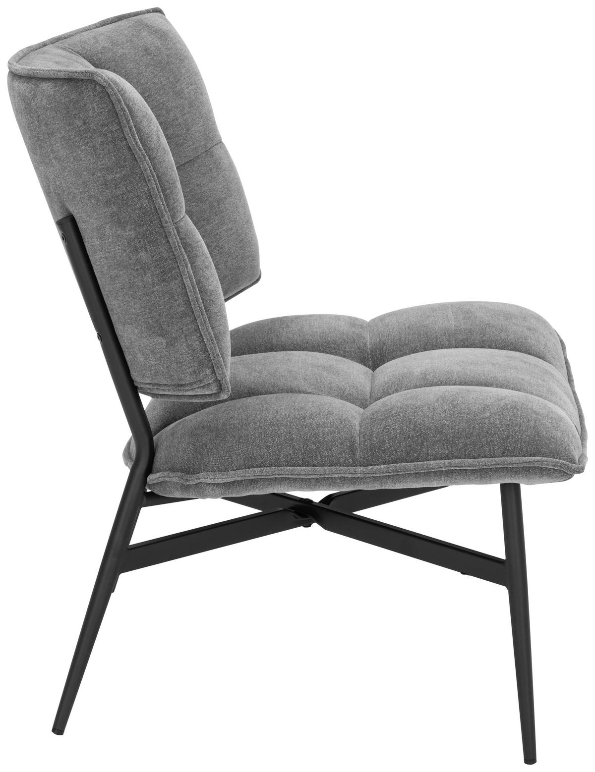 KŘESLO, textil, šedá - šedá/černá, Moderní, kov/textil (70/80/74cm) - P & B