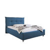 POLSTERBETT 100/200 cm,  in Blau,  - Blau/Alufarben, MODERN, Textil/Metall (100/200cm) - Livetastic