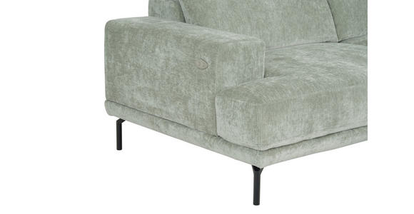 ECKSOFA  in Chenille Mintgrün  243/307 cm  - Schwarz/Mintgrün, Design, Textil/Metall (243/307cm) - Xora