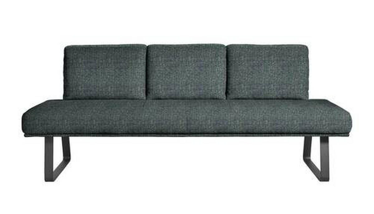 SITZBANK 209/92/78 cm  in Schwarz, Türkis  - Türkis/Schwarz, Design, Textil/Metall (209/92/78cm) - Dieter Knoll