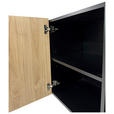 SIDEBOARD LINO  in 181/75/40 cm  - Eichefarben/Schwarz, Design, Holzwerkstoff/Metall (181/75/40cm) - Xora