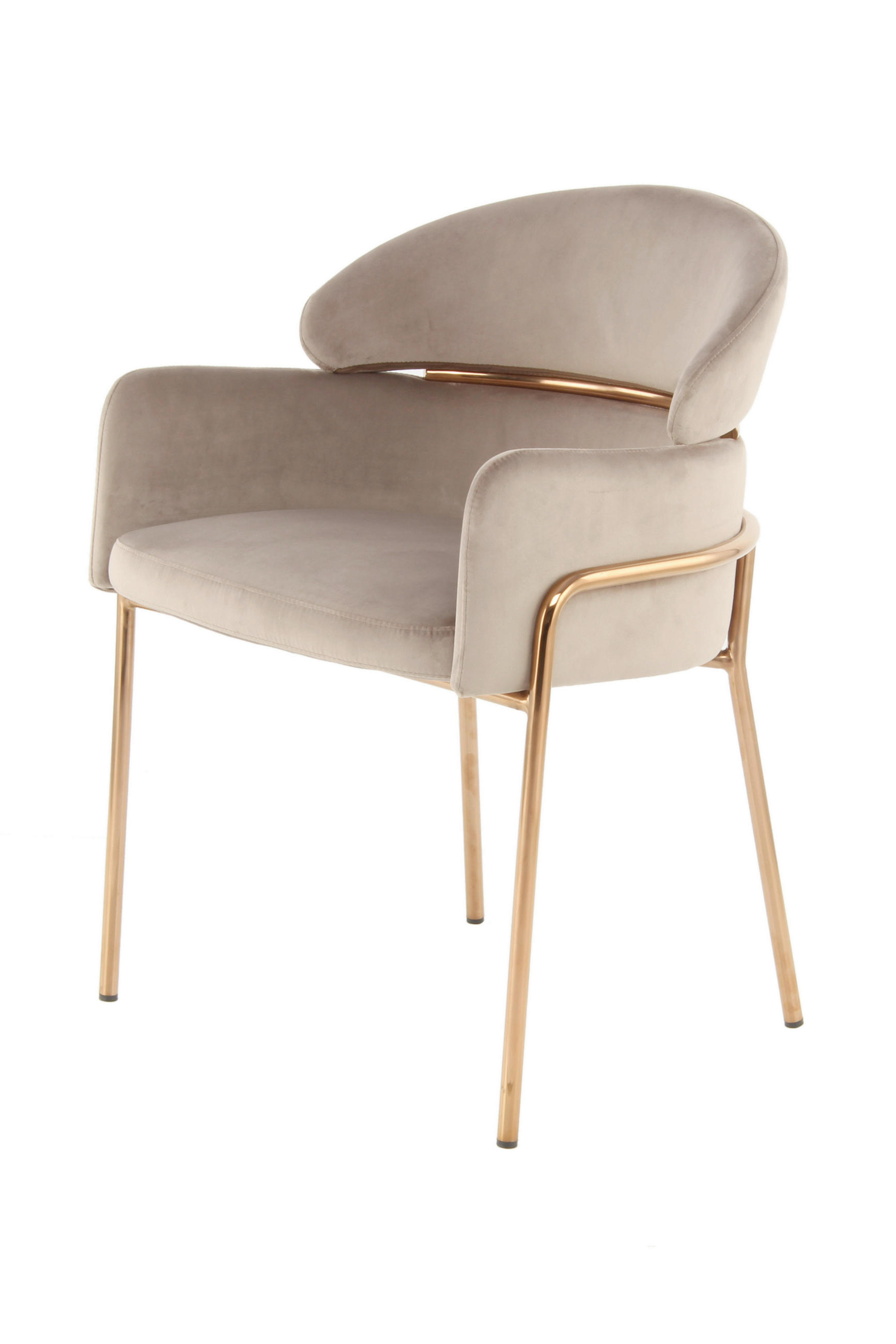 Kayoom Armlehnstuhl Taupe, Gold 58x79x57 cm