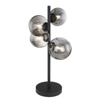 STOLNÍ LED LAMPA, 28/24/48 cm - černá, Design, kov/sklo (28/24/48cm) - Dieter Knoll