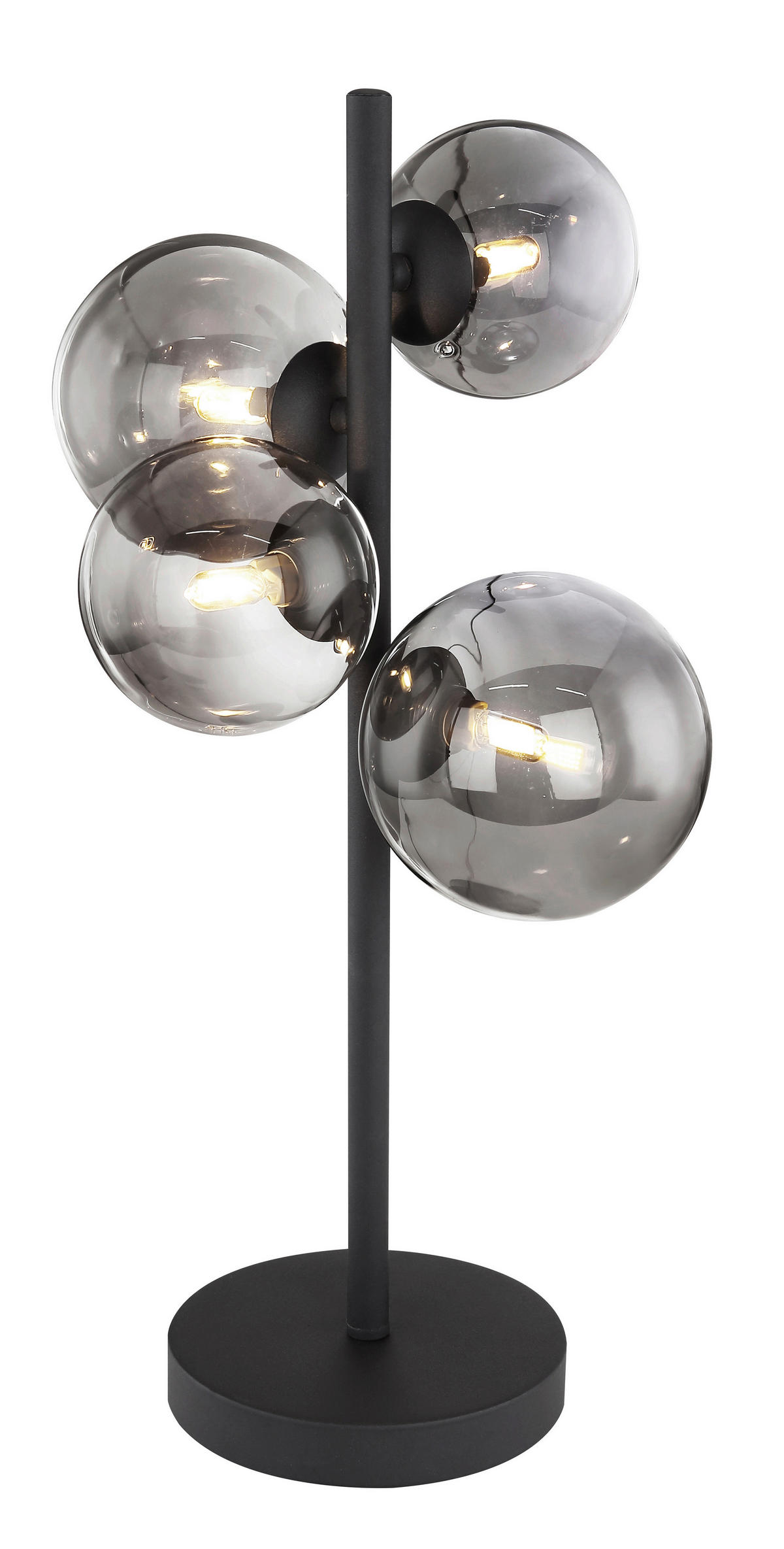 STOLNÍ LED LAMPA, 28/24/48 cm - černá, Design, kov/sklo (28/24/48cm) - Dieter Knoll