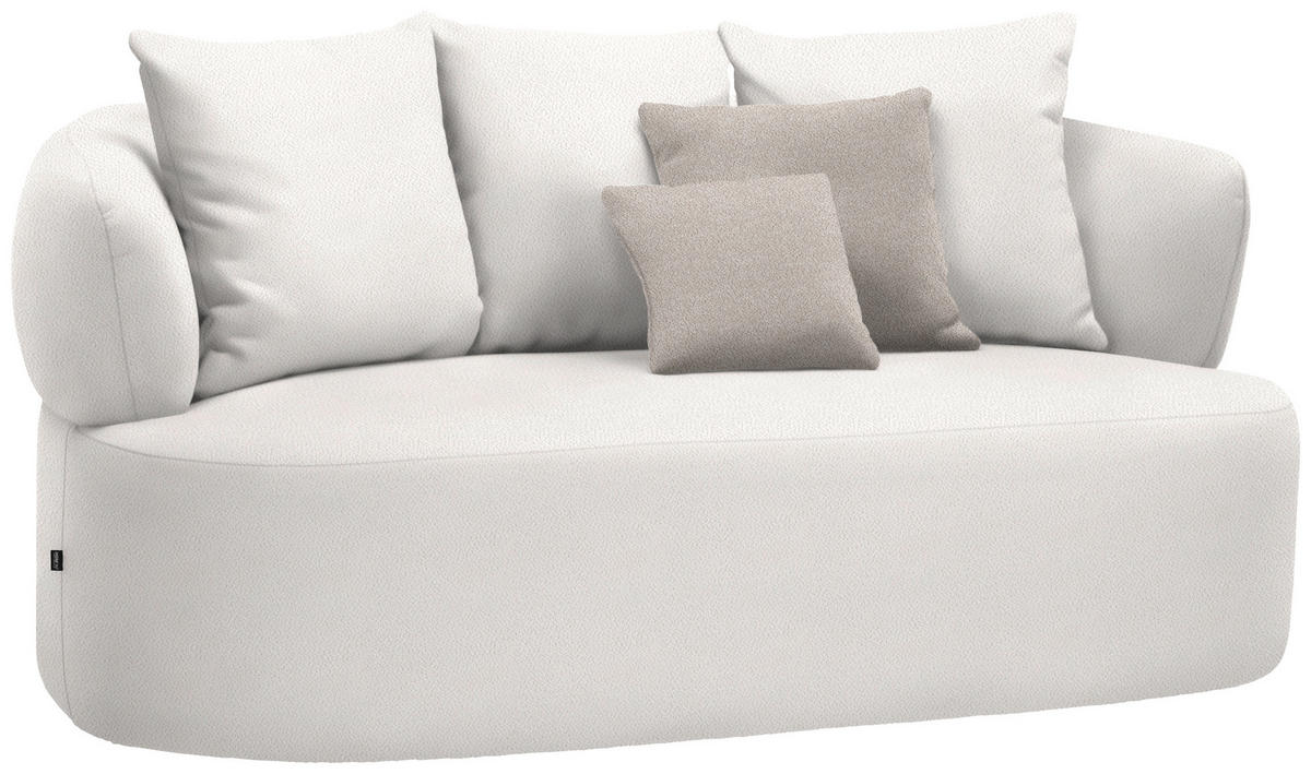 2-SITZER-SOFA  in Plüsch Creme  - Greige/Creme, MODERN, Kunststoff/Textil (177/86/105cm) - Hom`in