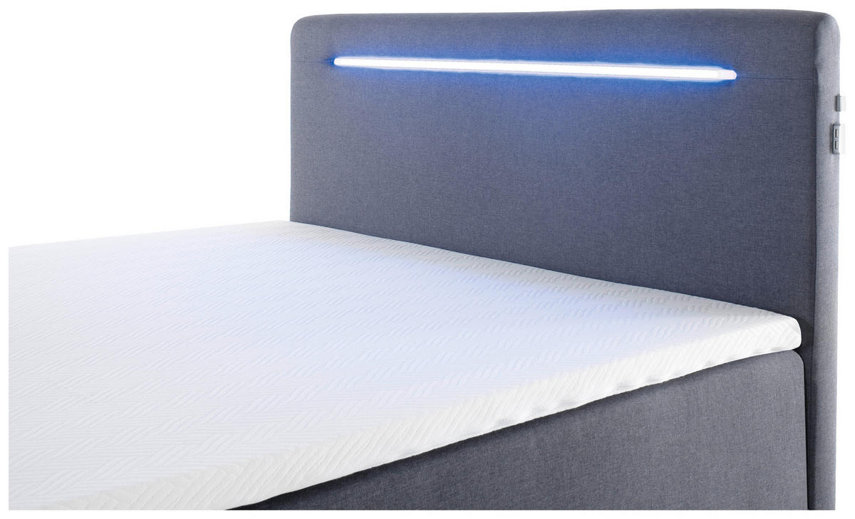 BOXSPRINGBETT 140/200 cm  in Anthrazit  - Anthrazit/Silberfarben, Design, Kunststoff/Textil (140/200cm) - Boxxx