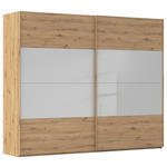 SCHWEBETÜRENSCHRANK 271/223/68 cm 2-türig Eiche Artisan, Seidengrau  - Eichefarben/Seidengrau, Design, Glas/Holzwerkstoff (271/223/68cm) - Xora