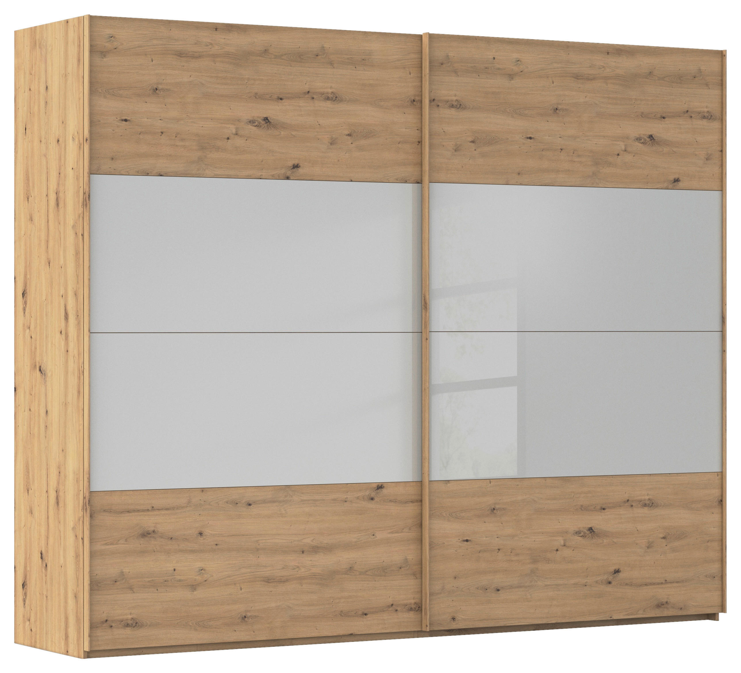 Xora Schwebetürenschrank X-Tend Eiche Artisan, Seidengrau 271x223x68 cm