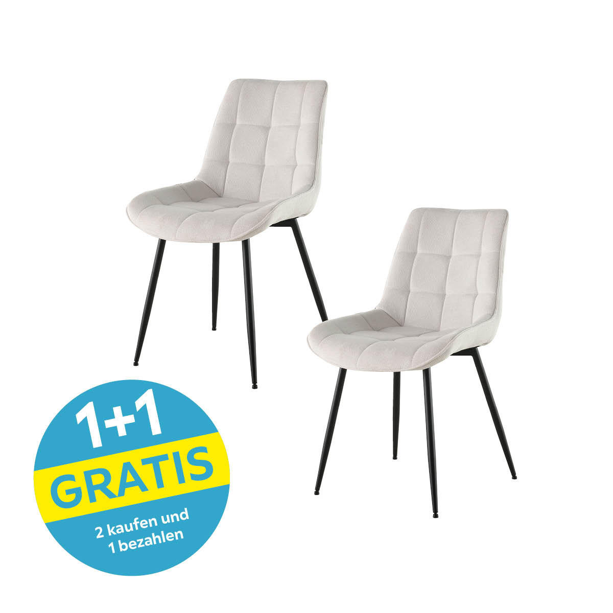 Polsterstuhl Lenny Leinenoptik Weiß