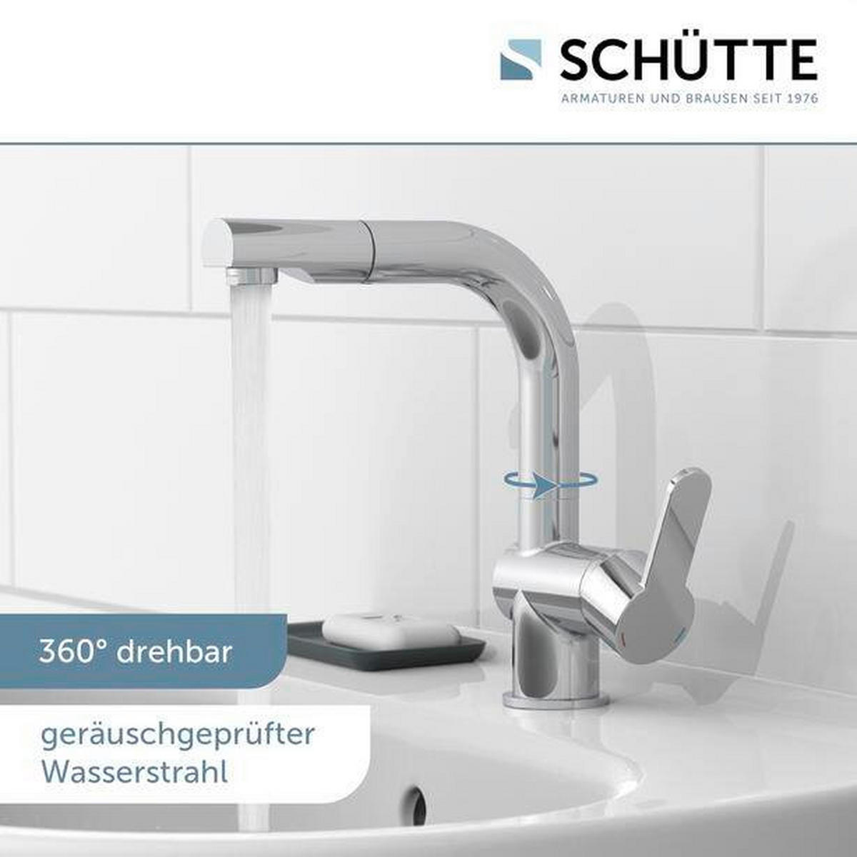 WASCHTISCHARMATUR 79710  - Chromfarben, Basics, Metall (7,9/22,5/19,5cm) - Schütte