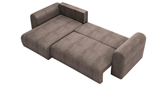 ECKSOFA in Cord Braun  - Schwarz/Braun, MODERN, Kunststoff/Textil (150/245cm) - Carryhome