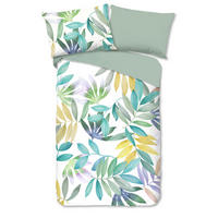 WENDEBETTWÄSCHE Good Morning Renforcé 140/200 cm  - Salbeigrün/Multicolor, Design, Textil (140/200cm)