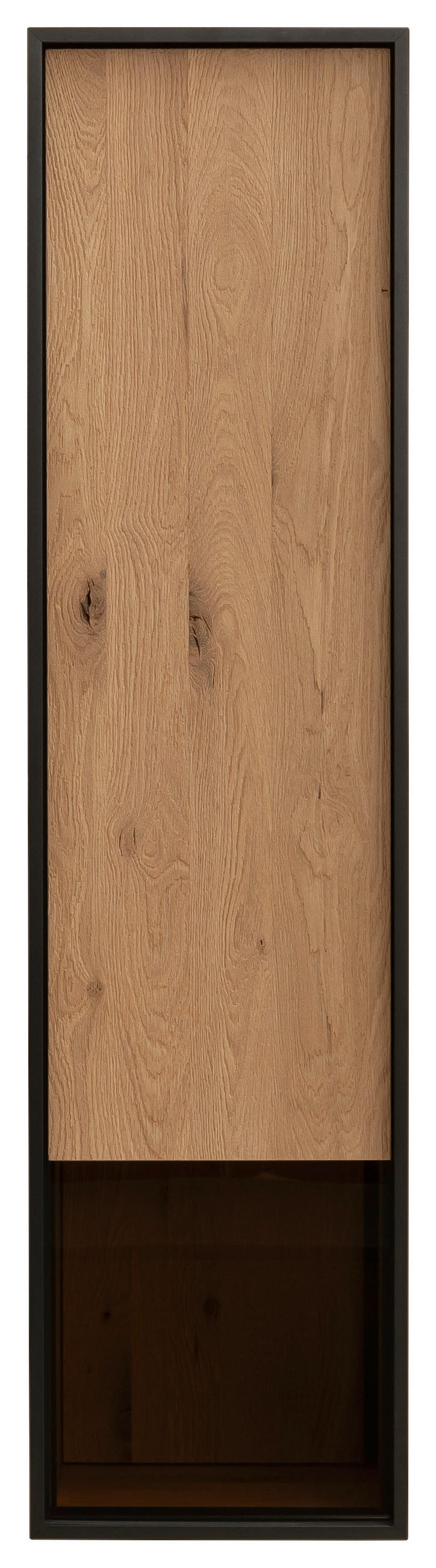 HÄNGEVITRINE in Anthrazit, Eichefarben   - Eichefarben/Anthrazit, Design, Glas/Holz (38/154/37cm) - Schöner Wohnen