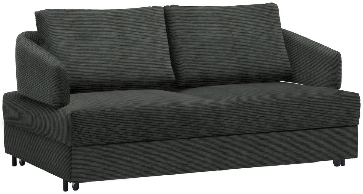 SCHLAFSOFA in Textil Anthrazit  - Anthrazit/Schwarz, Design, Textil/Metall (172/76-89/112-120cm) - Bali