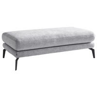 HOCKER Webstoff Hellgrau  - Hellgrau/Schwarz, Design, Textil/Metall (136/43/70cm) - Stylife