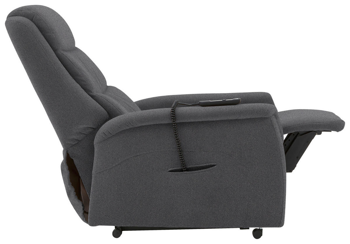 FERNSEHSESSEL in Mikrofaser Dunkelgrau  - Dunkelgrau/Schwarz, KONVENTIONELL, Kunststoff/Textil (70/107/88cm) - Valdera