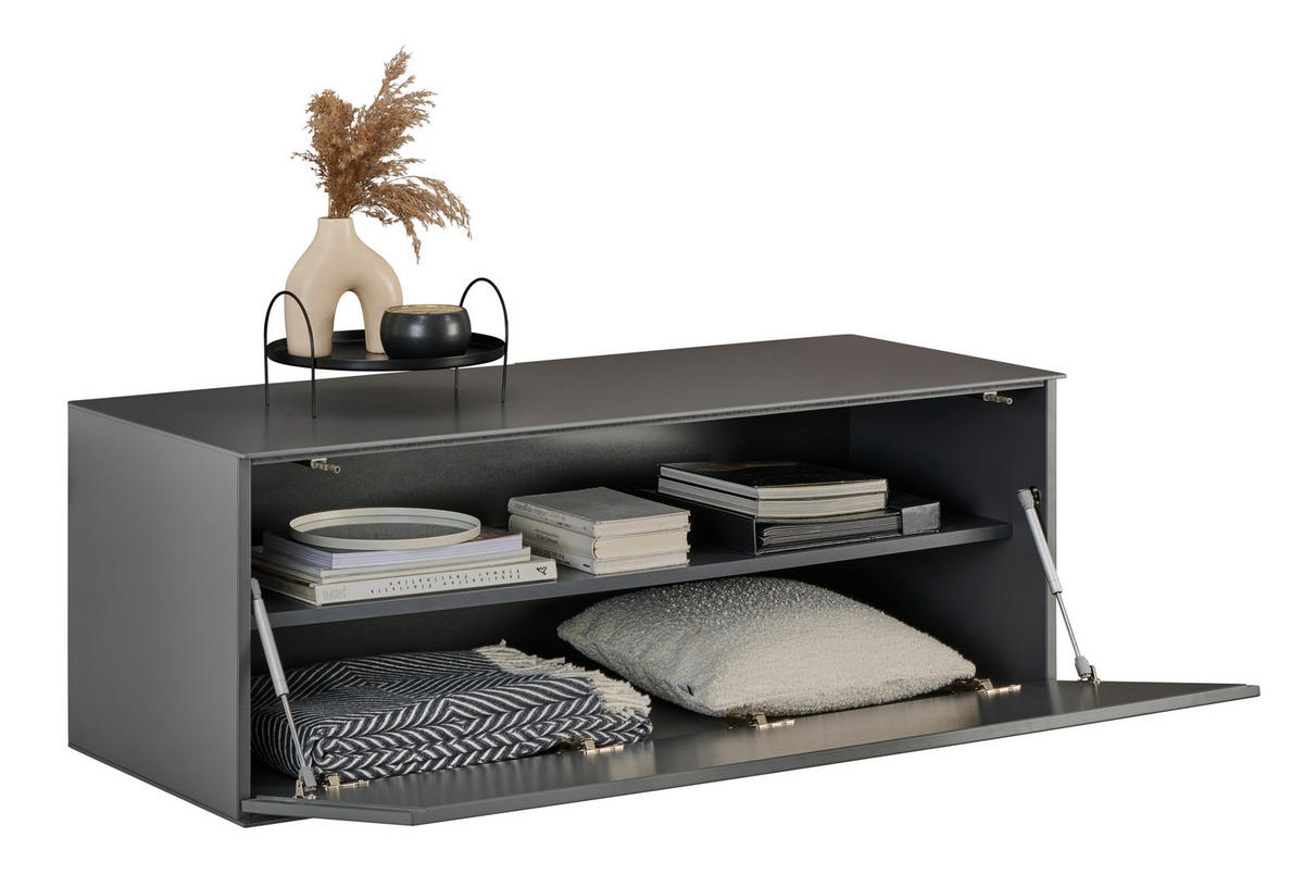 NÍZKÁ KOMODA, antracitová, 121/44/50 cm - antracitová, Design, kompozitní dřevo (121/44/50cm) - Dieter Knoll