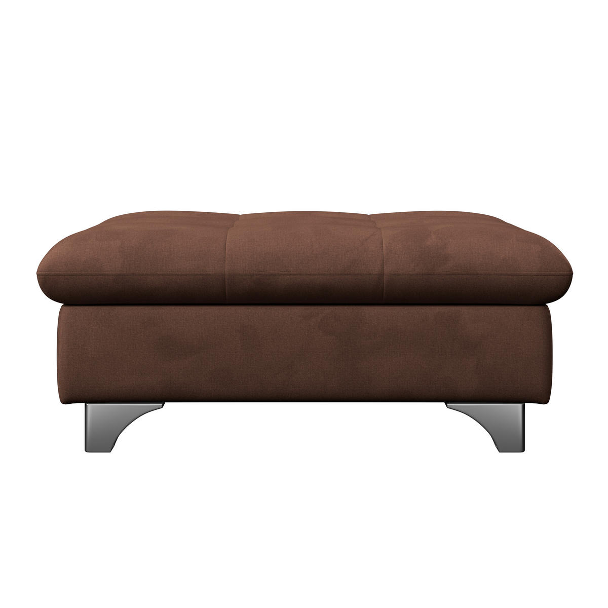 HOCKER Chenille Braun  - Chromfarben/Braun, KONVENTIONELL, Textil/Metall (108/46/108cm) - Livetastic