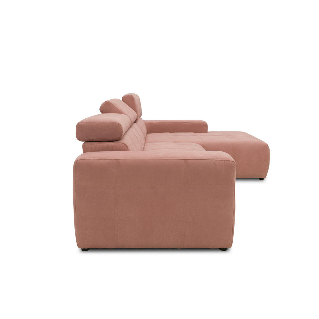 Thumbnail - Mid.you Ecksofa, Rosa, Textil, Uni, 3-Sitzer, L-Form, Ottomane rechts, 285x175 cm, Made in EU, FSC Mix, Rücken echt, Woh...