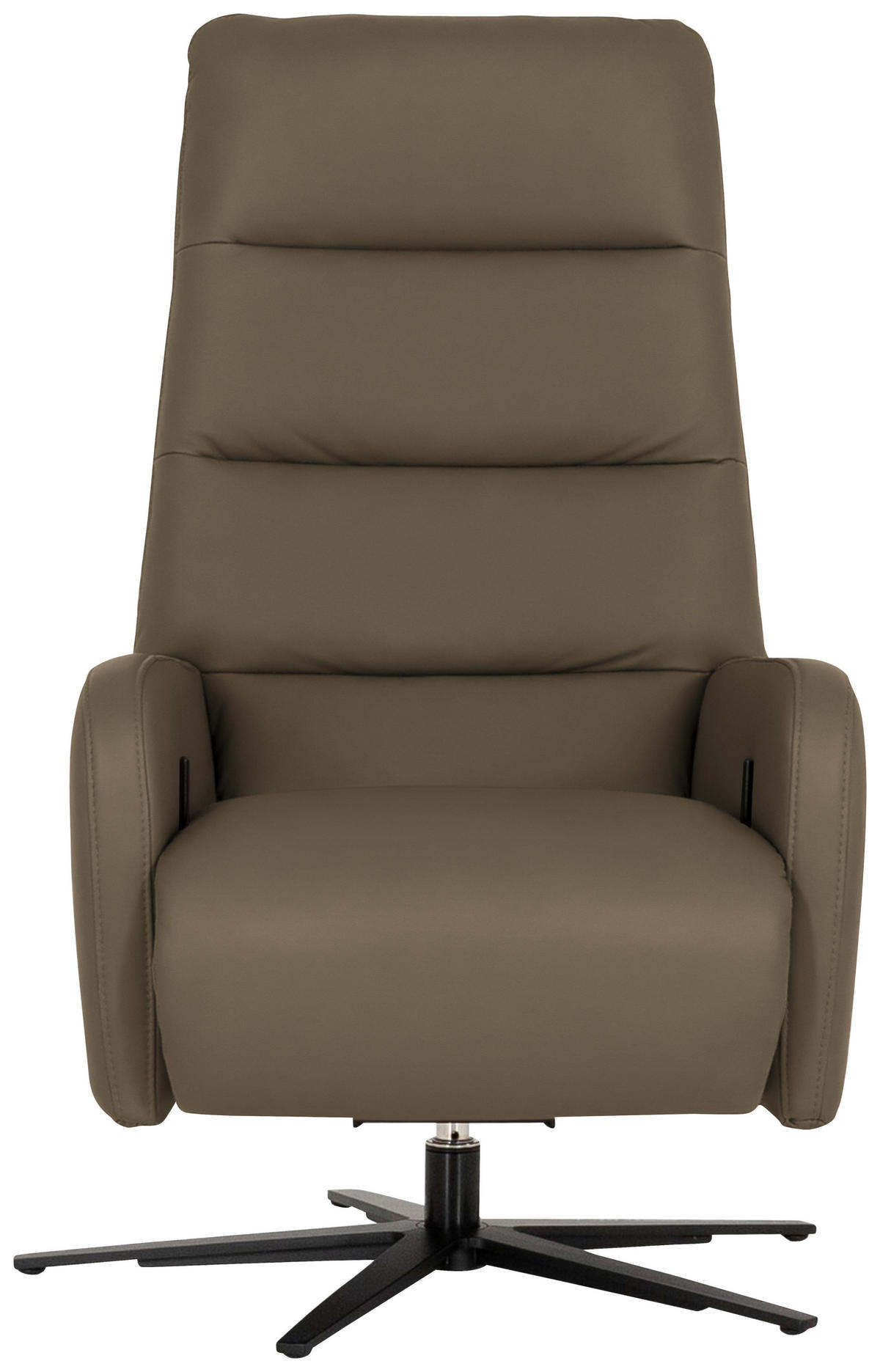 RELAXSESSEL Leder Graubraun  - Graubraun/Schwarz, Modern, Leder/Metall (66/110/83cm) - Joop!